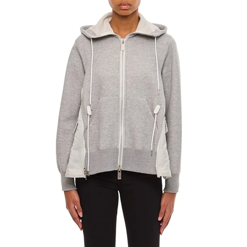 Sacai Hemden Sponge Sweat X Nylon Twill Hoodie Grey