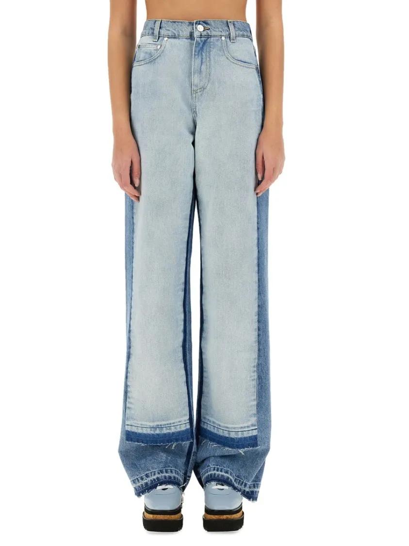 Thumbnail - Stella McCartney - Straight-Leg Jeans With Contrasting Panels - Größe 26 - blau