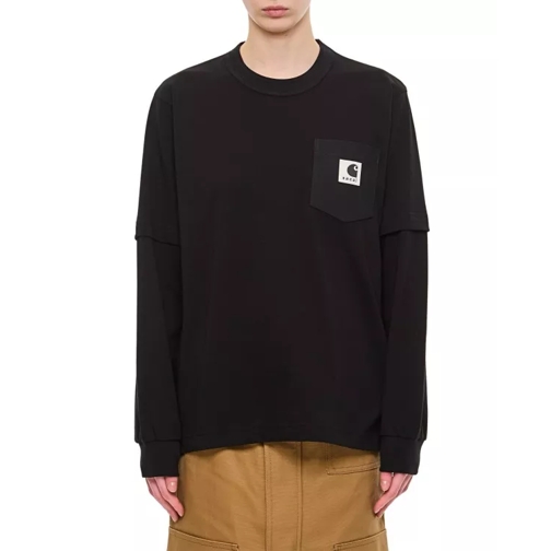 Sacai L/S Cotton T-Shirt Black 