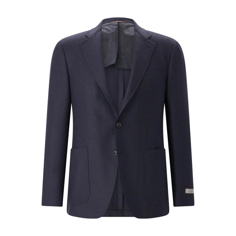 Canali Anzugjacke Sakko mit Kaschmir & Seide blau