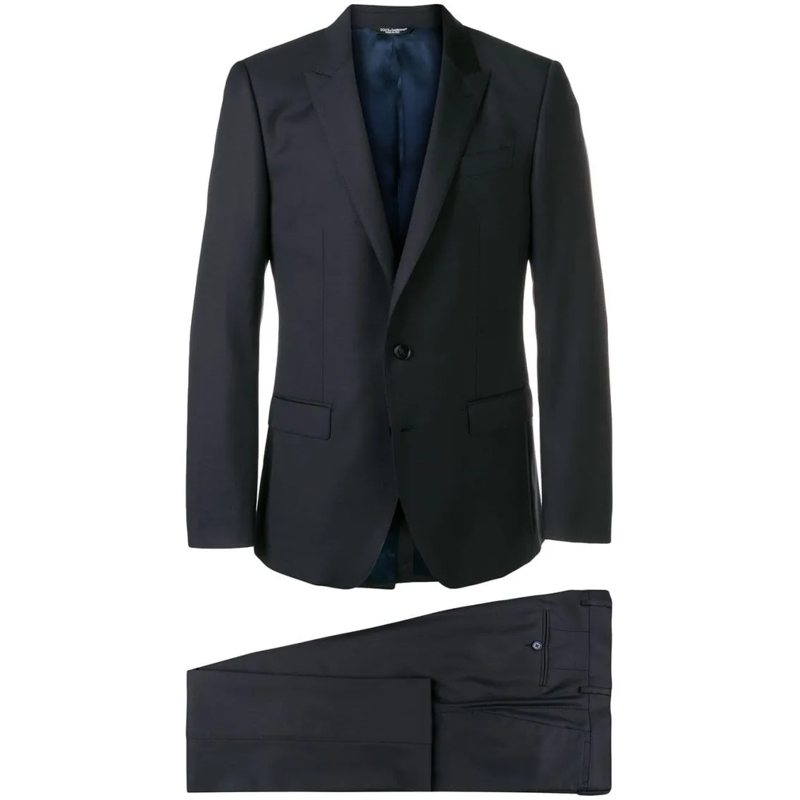 Dolce&Gabbana Pakcombinatie Single-Button Blue Suit With Tailored Fit Black