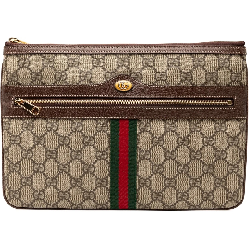 Gucci Pochette GG Supreme Web Ophidia Clutch braun