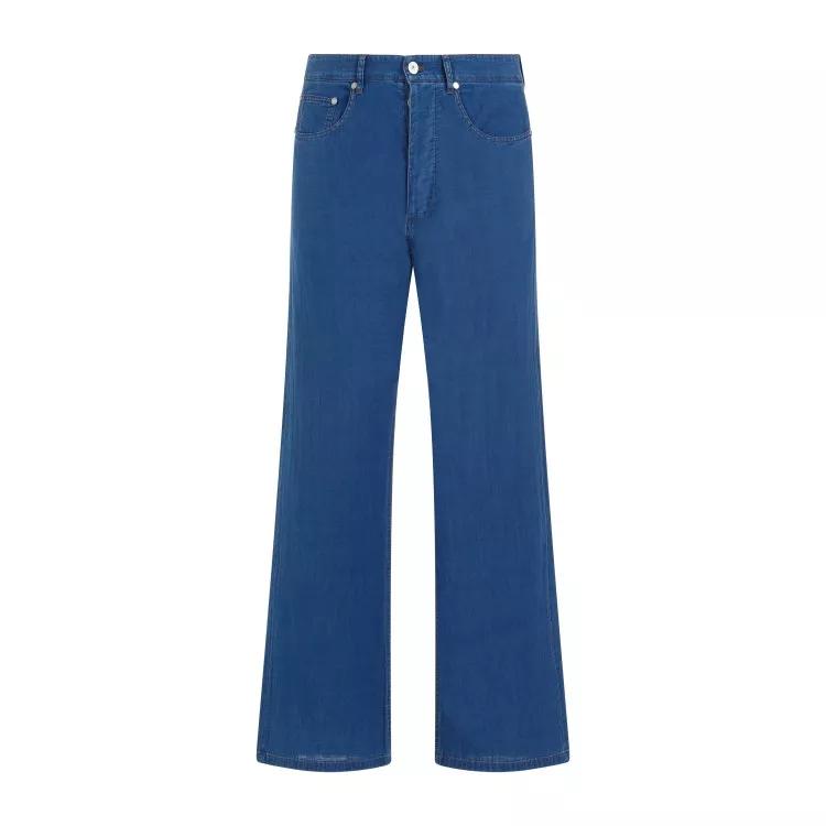 Palm Angels - Indigo Blue Cotton Chambray 5 Pockets Pants - Größe 50 - blue