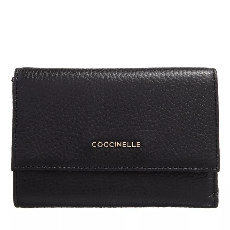 Coccinelle Portemonnaie mit Überschlag Metallic Soft Noir