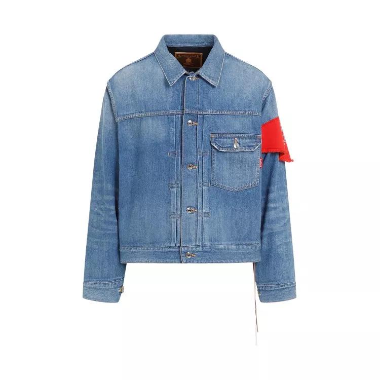 Mastermind Japan - 1St Indigo Cotton Denim Jacket - Größe L - blau