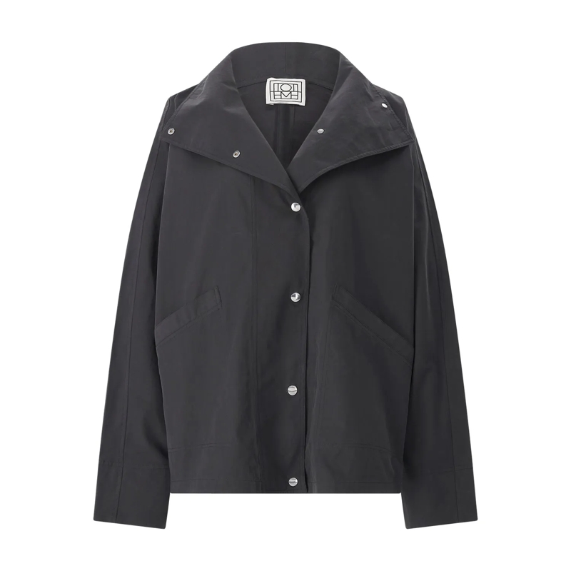 TOTEME Übergangsjacke Jacke aus Baumwoll-Mix schwarz
