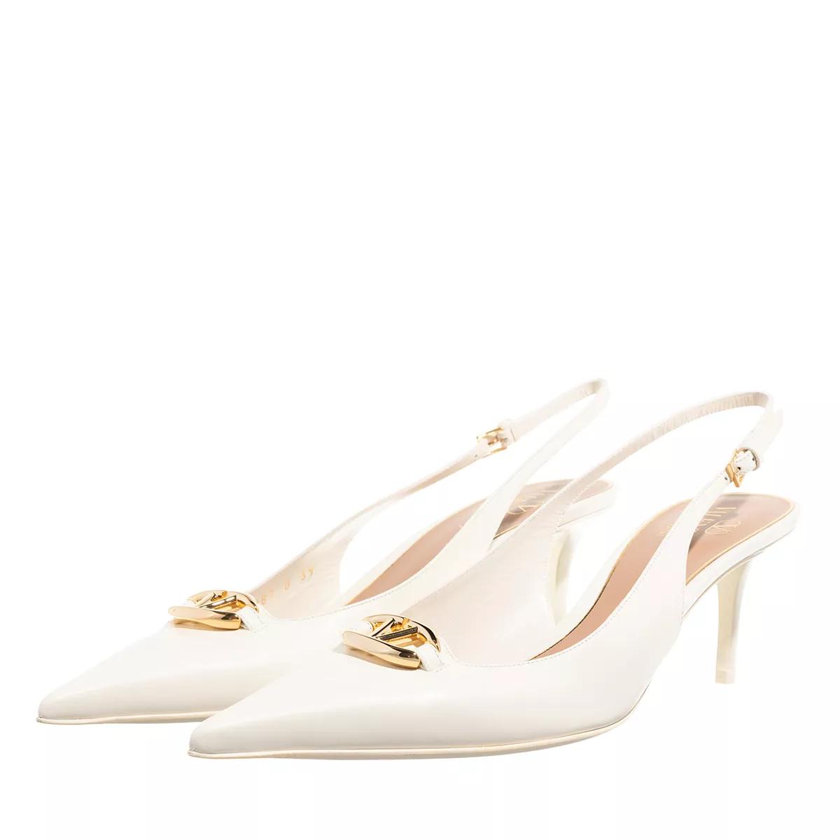 Valentino Garavani Pumps & High Heels - Sling Back VLogo Moon - Gr. 37 (EU) - in Creme - für Damen