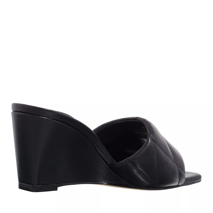 Coach Emma Quilted Leather Wedge black Mule