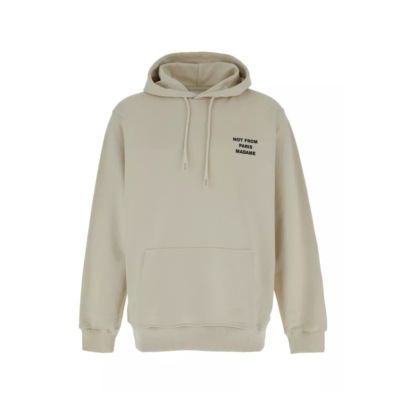 Drôle De Monsieur  Beige Hoodie With Logo In Cotton Man Neutrals