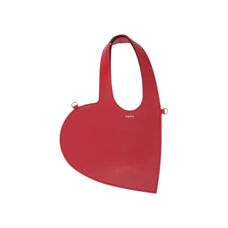 Coperni Fourre-tout Heart-Shaped Calf Leather Bag With Removable Strap Red