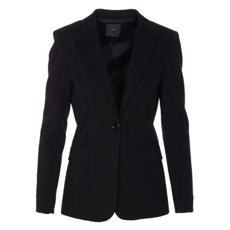 Pinko Blazer Tailored Black Jacket With Structured Shoulders Black