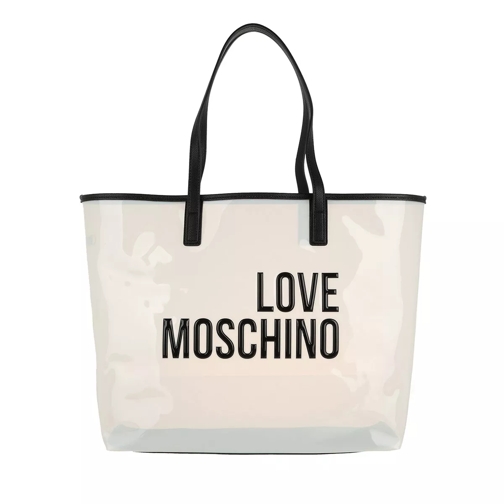 Love Moschino Borsa Pvc Bianco Nero Borsa da shopping