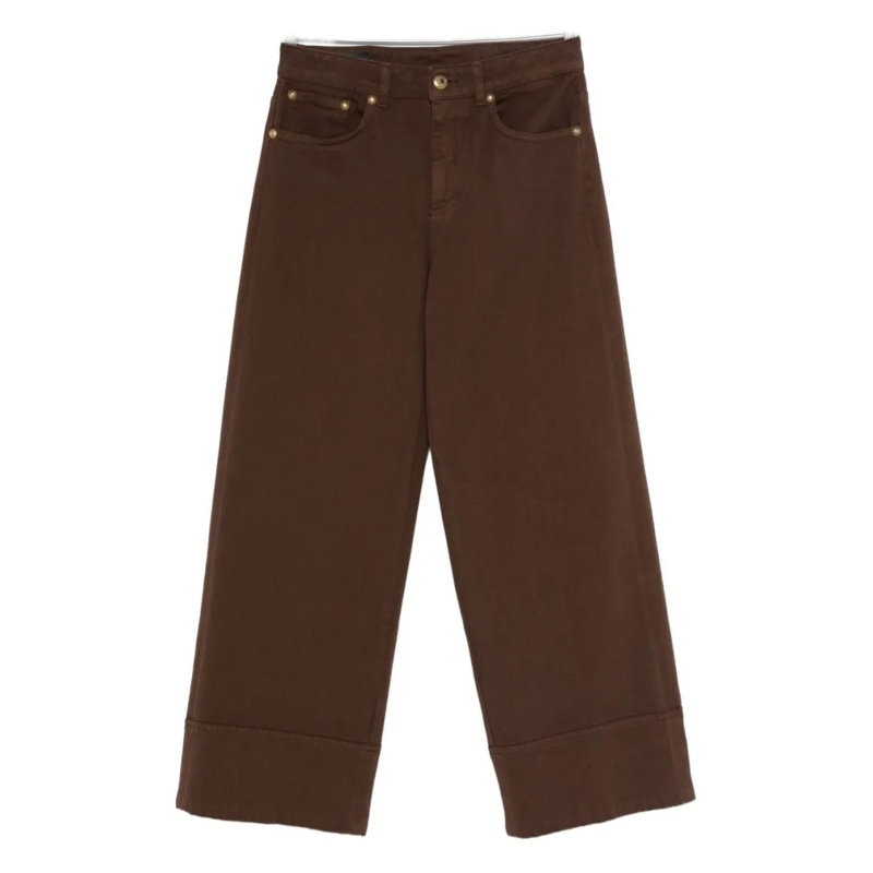 Dondup Jeans Wide-Leg Brown Jeans With High Waist Black