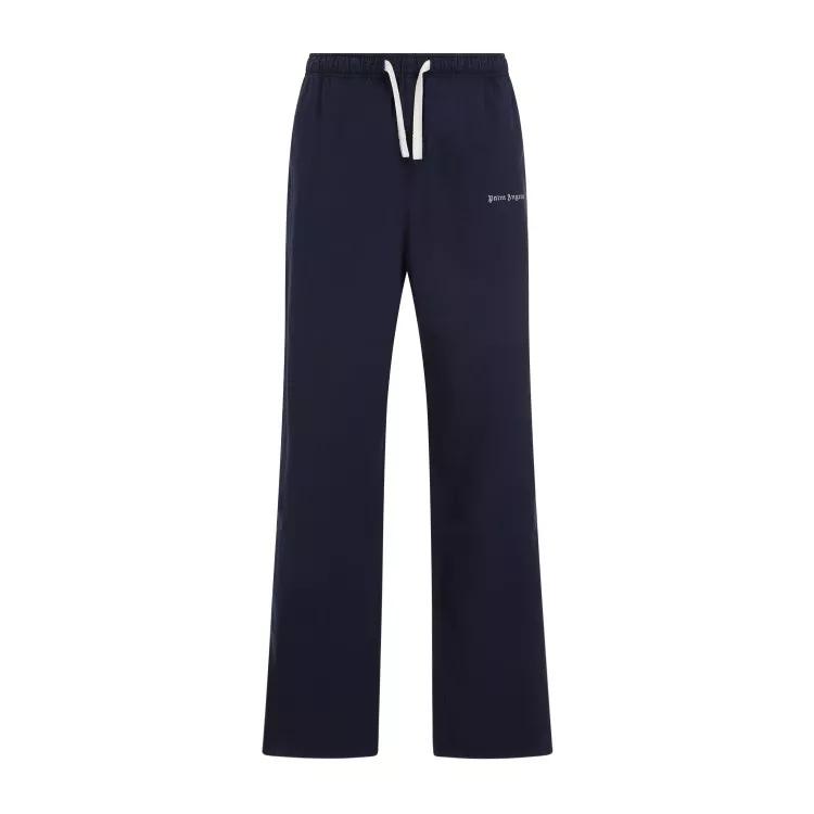 Palm Angels - Navy Blue Cotton Classic Logo Travel Pants - Größe 48 - blue