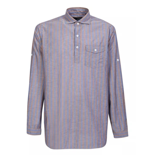 Lardini Vertical Stripe Pattern Shirt Blue 