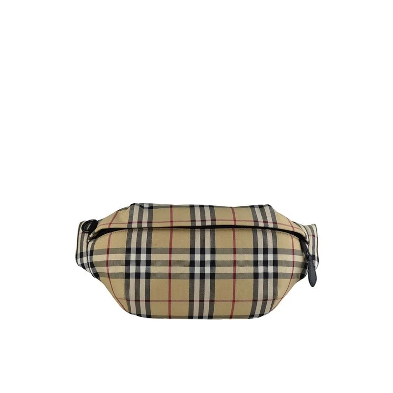 Burberry Gürteltasche Beige Checked Nylon Belt Bag Grey