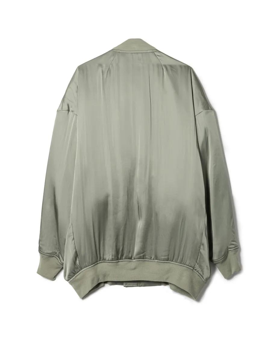 Thumbnail - Rick Owens - Oversized Celadon Bomber Jacket With Ribbed Detail - Größe 38 - grün