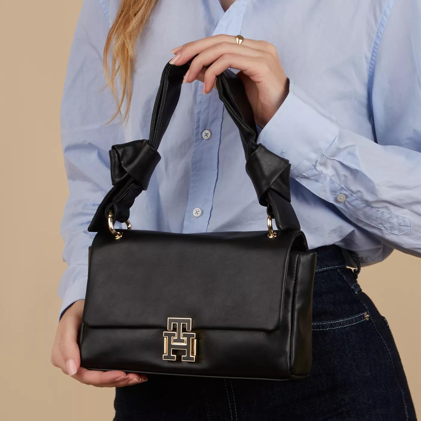 Tommy Hilfiger Hobo bags Pushlock Schultertasche in zwart
