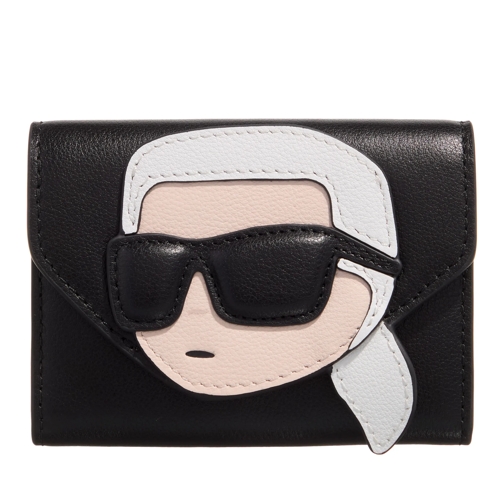 Karl Lagerfeld K/Ikonik 2.0 Leather Wlt Karl Black Portemonnaie mit Überschlag