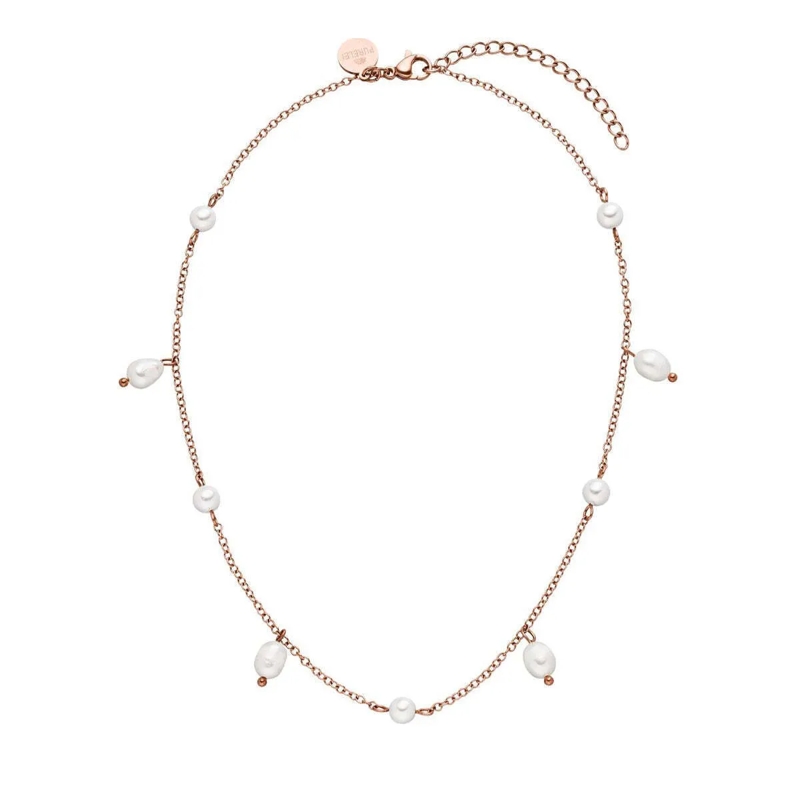 Purelei Mittellange Halskette Choker Pearl Drop rose
