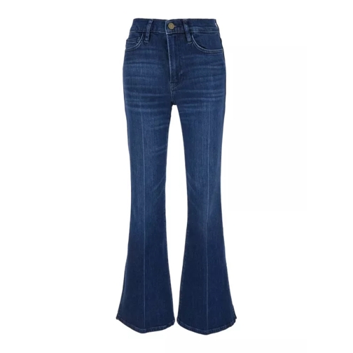 FRAME Blue Flared Jeans With High Waist In Denim Blue 