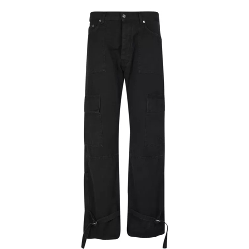 Off-White Straight-Leg Cargo-Style Pants Black Cargo-byxor