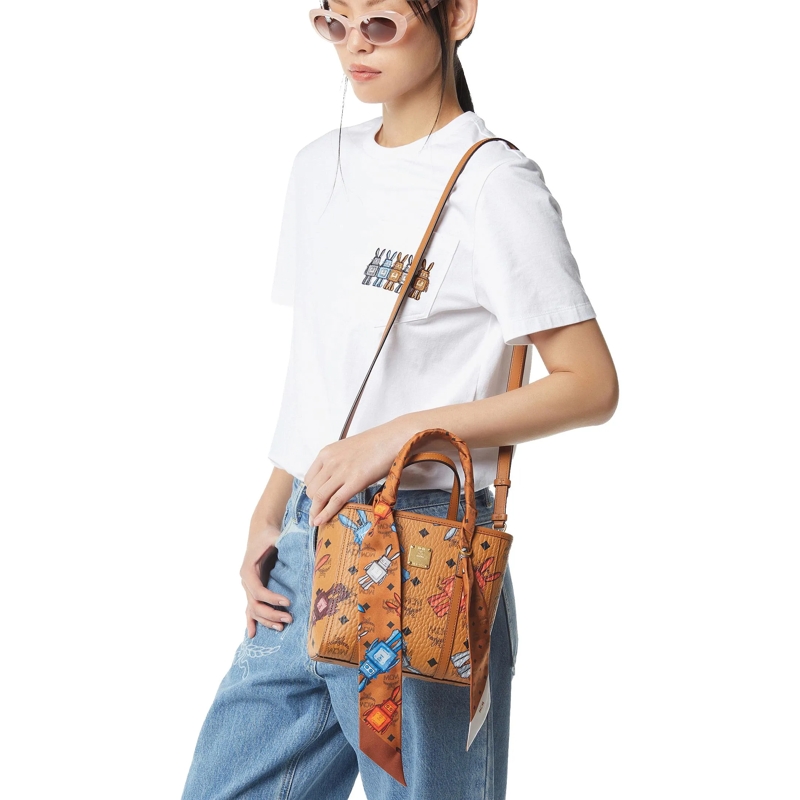 MCM Foulard Mcm Col Silk Petite Scarf 120*5 Co Cognac(Image 2)