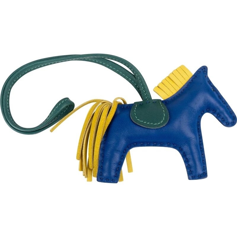 Hermès  Hermes Tricolor Leather Rodeo Pegase PM Pendant blau