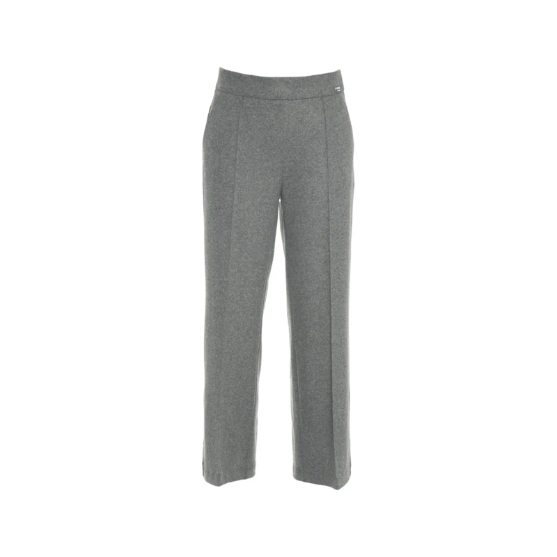 Cambio  Straight-Cut Medium Grey Wool Trousers With Tailor Grey