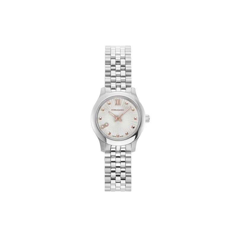 Salvatore Ferragamo Quarzuhr Quarz-Analoguhr Ferragamo Duo Mini silber
