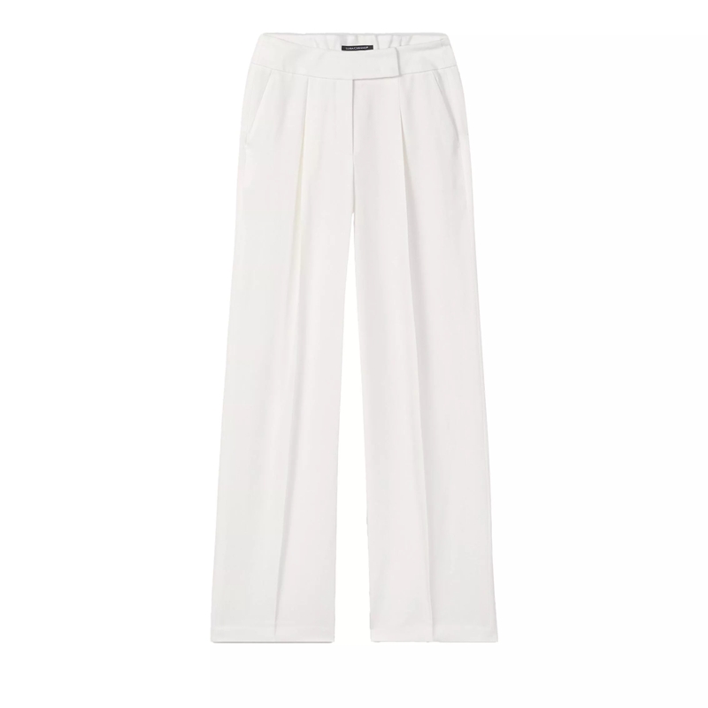 Luisa Cerano  Gabardine-Wideleg-Pants off-white