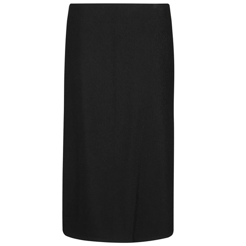 Jil Sander Midi-Röcke Satin Effect Skirt With Central Zip Closure Black