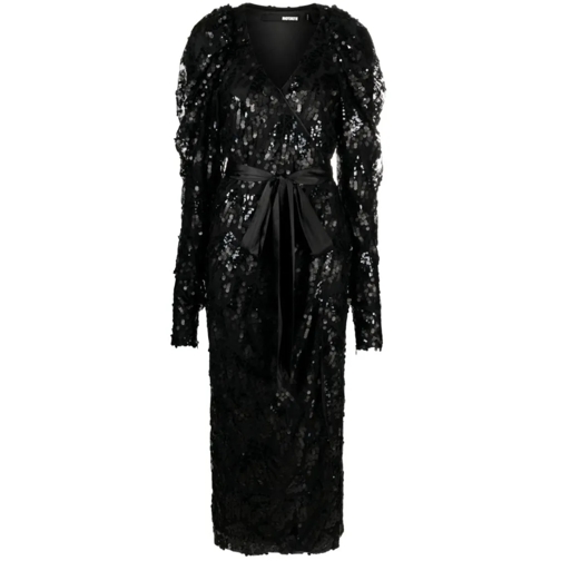 Rotate Midi-Kleider Sequined Midi Dress Black