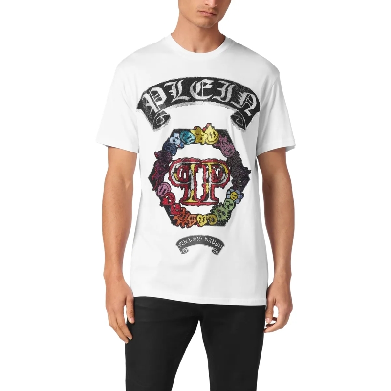 Philipp Plein T-Shirt T-Shirt Smile Mit Schmucksteinen weiss(Image 3)