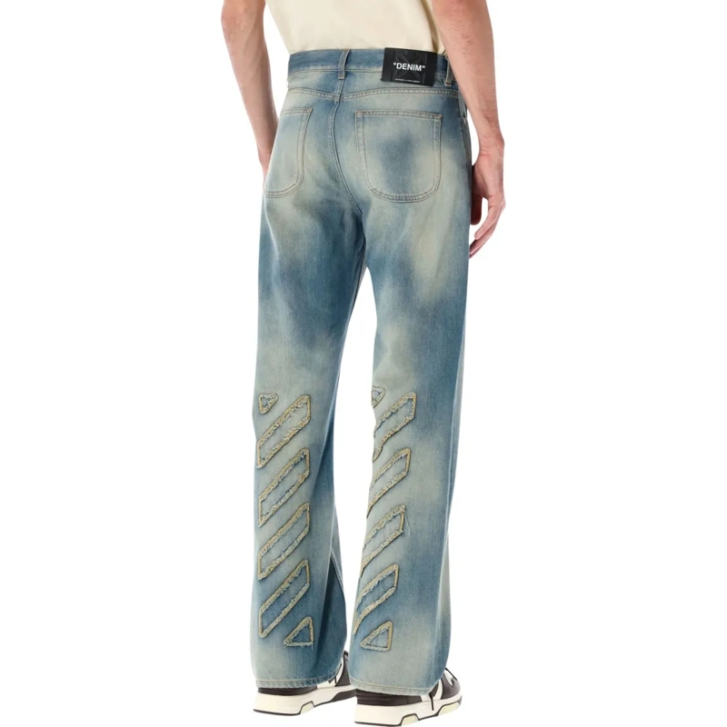 Off-White Jeans Diag Raw Patch 90S Skate Jeans Grey