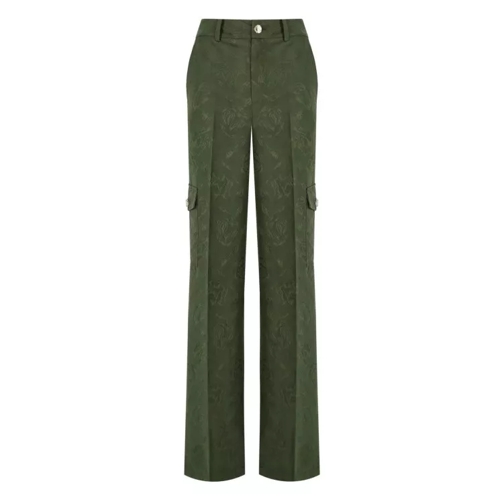 Blugirl Military Green Jacquard Cargo Trousers Green Cargo-byxor