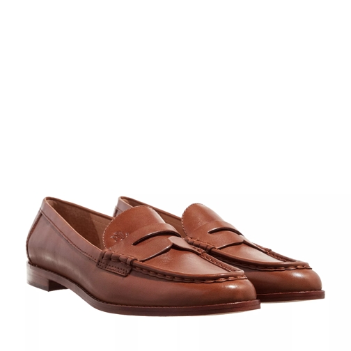 Lauren Ralph Lauren Wynnie Flats Loafer Deep Saddle Tan Loafer