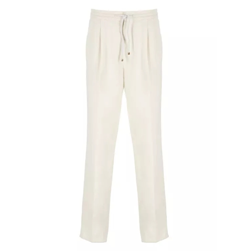 Brunello Cucinelli Linen And Cotton Trousers Neutrals 