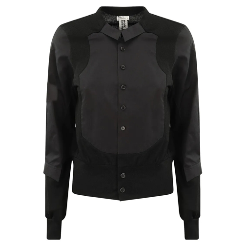 Comme des Garcons Hemden Cotton Wool Knit Crew-Neck Shirt Black