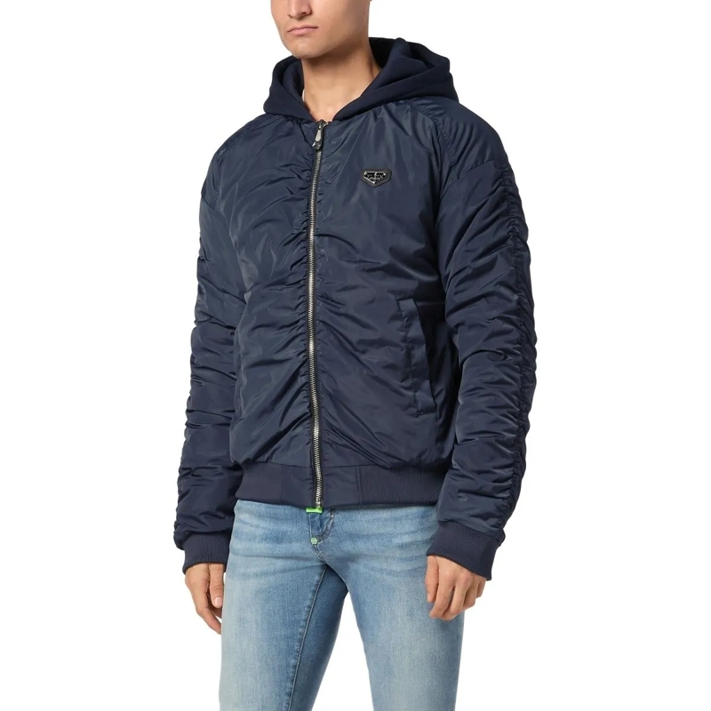Philipp Plein Lederjacke Jacke dunkel-blau(Image 3)