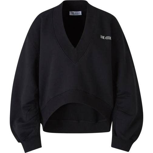 The Attico Sweatshirts Cropped Cotton Sweatshirt schwarz