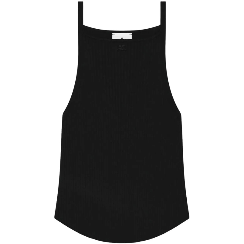 Courrèges T-Shirt Top Black schwarz