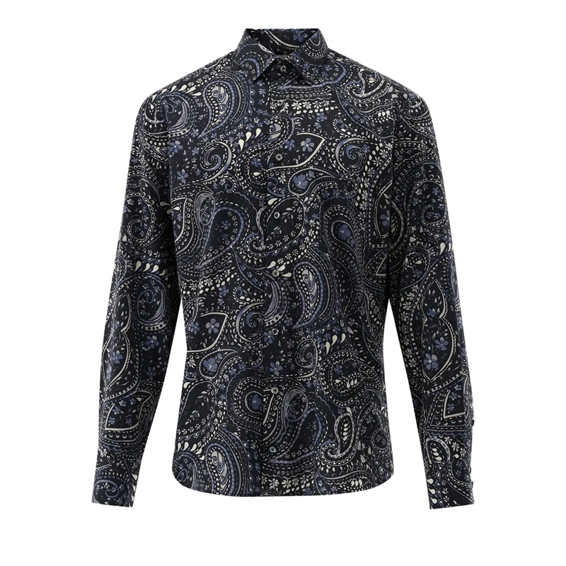 VAN LAACK Hemd Hemd Tailor Fit Druck dunkel-blau