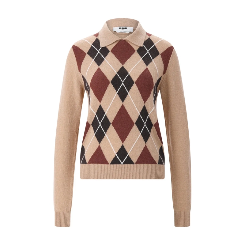 MSGM Pullover Pullover Maglia aus Merinowolle & Kaschmir braun(Image 5)