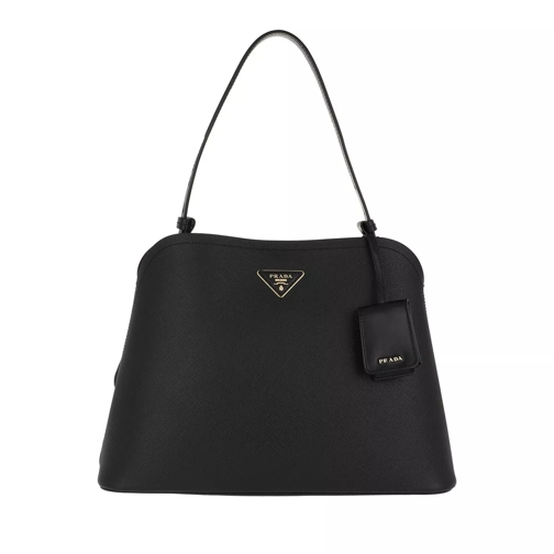 Prada Matinée Handbag Saffiano Leather Nero/Cerise Tote