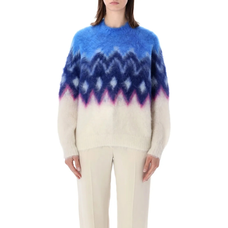 Etoile Isabel Marant Trui Gradient Knit Sweater With Relaxed Fit Neutrals