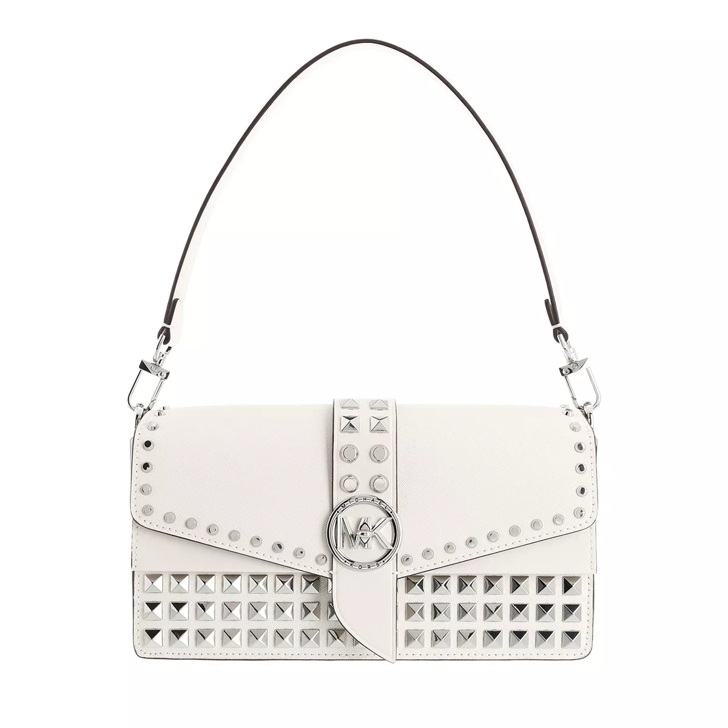 Michael Kors Greenwich Medium Convertible Shoulder Bag Optic White