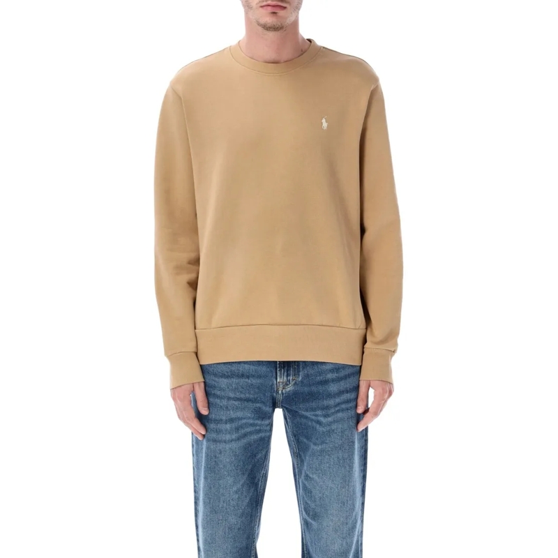 Polo Ralph Lauren  Classic Brown Cotton Sweatshirt With Embroidered L Brown