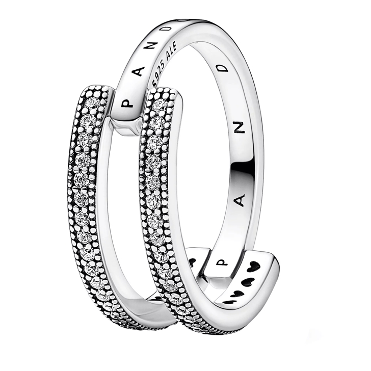 Silver band ring on sale pandora