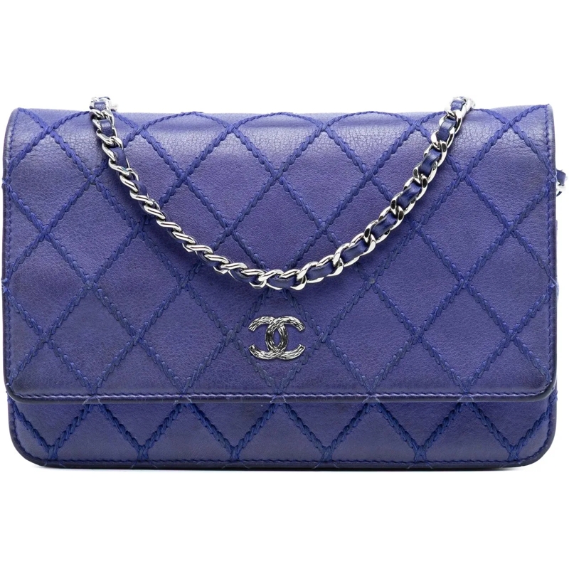 Chanel Schultertasche CC Quilted Calfskin Fancy Wallet On Chain blau